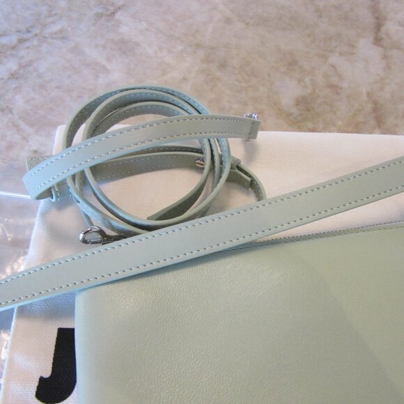 Jil Sander Medium "Link" Crossbody Bag in Aquamarine & Silver Hardware NWT - Picture 9 of 16